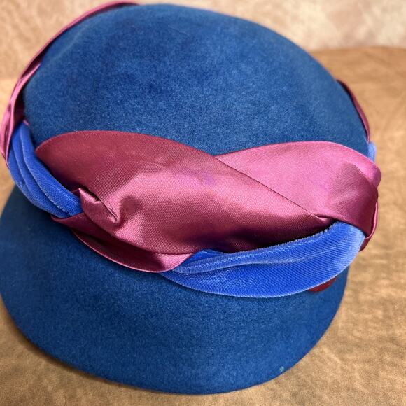 Elegant Blue and Pink Women's Hat - Picture 9 of 12